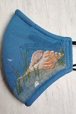 Beachy Shells Mask, Hand-Painted Mask Adult Size