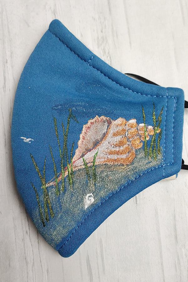 Beachy Theme Hand-Painted Mask CHILD Size