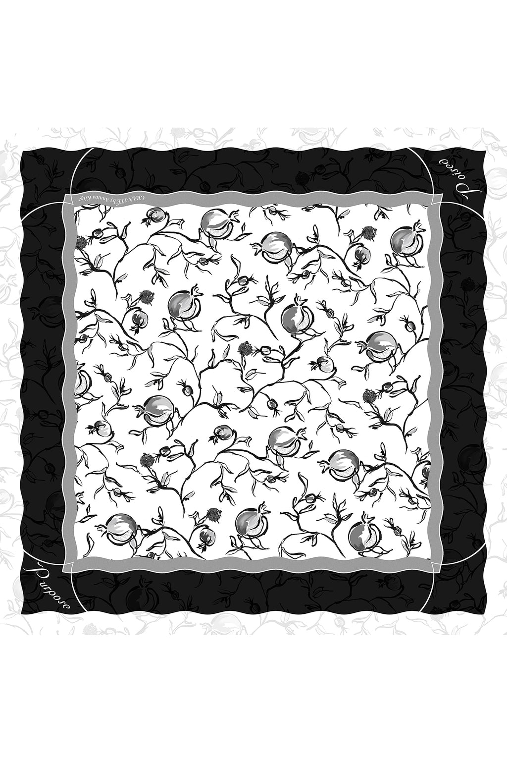 Swarovski and Feathered Silk Chiffon Scarf – Granaté Prêt by Annina King