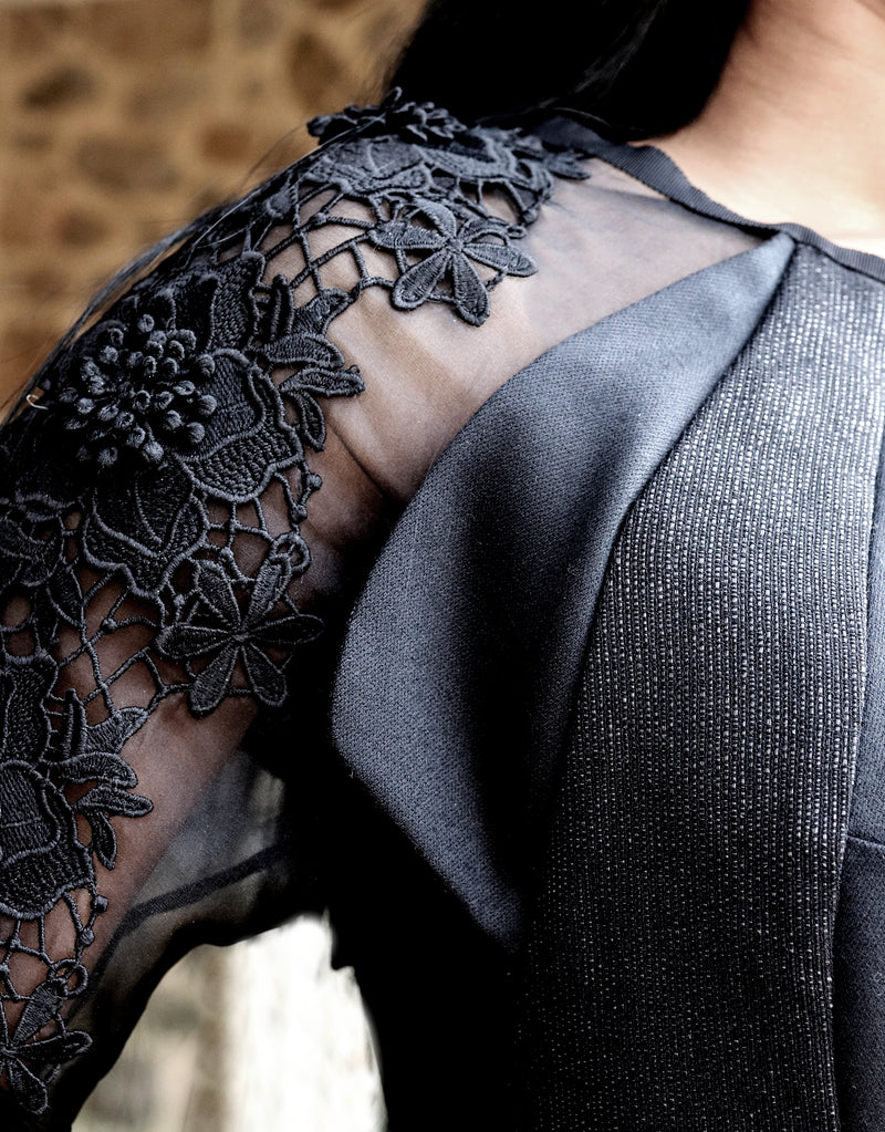 Buy Stylish Black Organza shirt Dress Online in India
