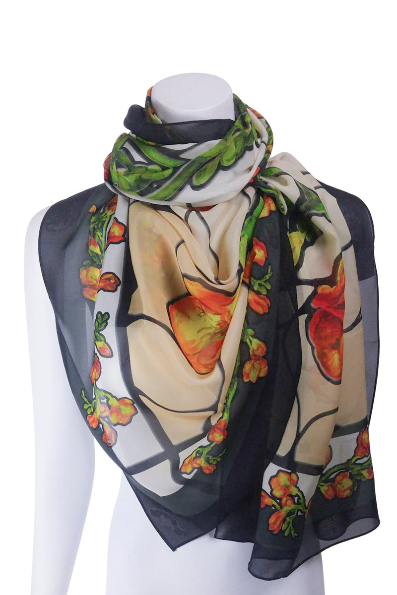 Freesia Stained Glass Scarf Square : 3Colourways