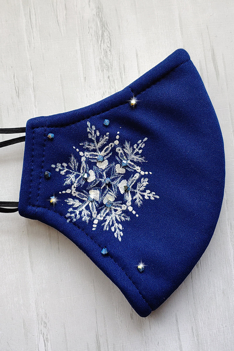 Snow Swarovski Hand-Painted Mask Adult Size