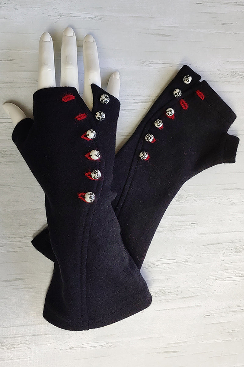 Painted Ceramic Button Gloves. More Colours
