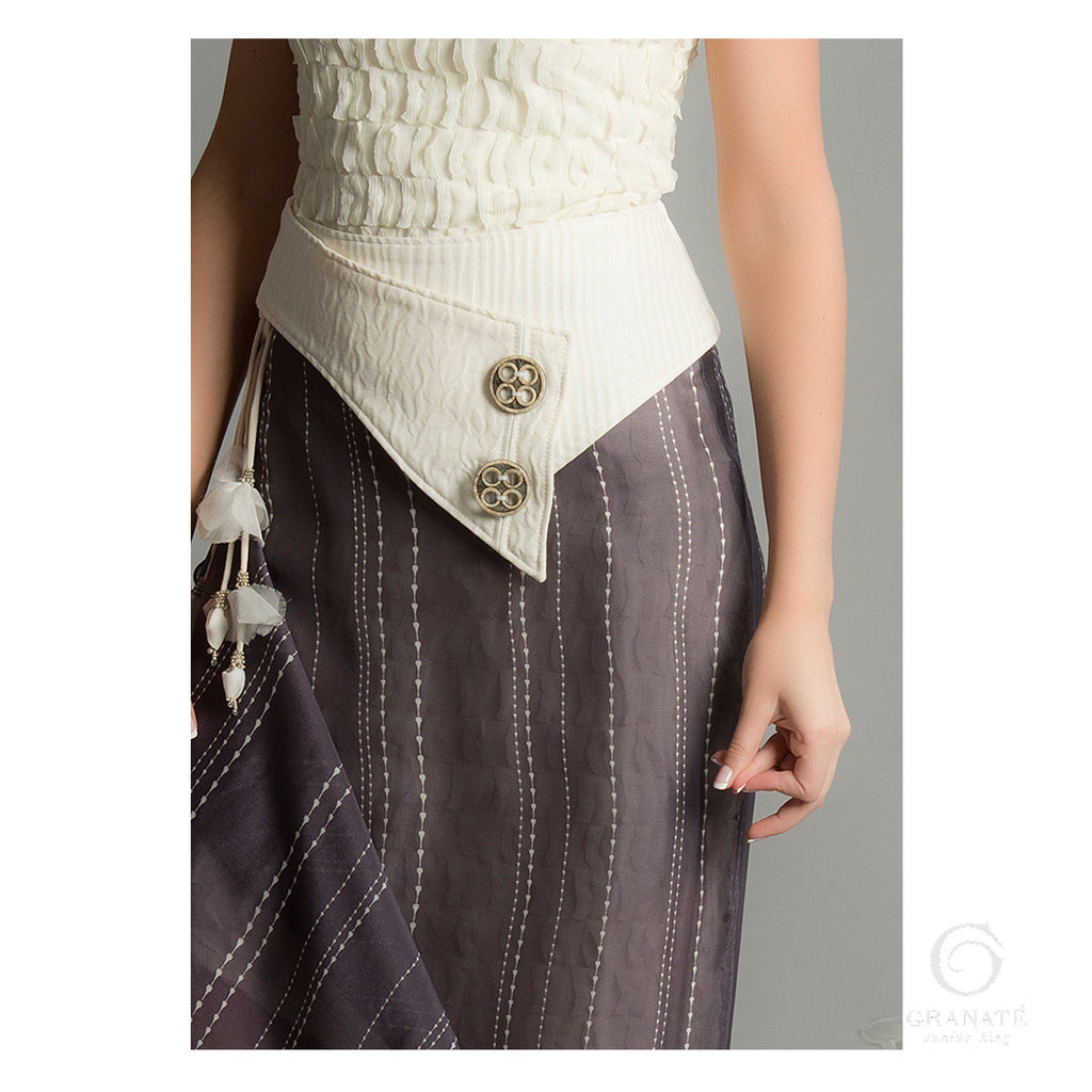 Silk Linen Obi Button Belt