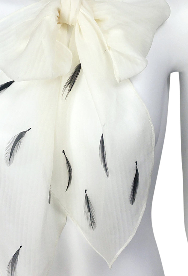 'Ermine' Silk and Feather Scarf, more colours