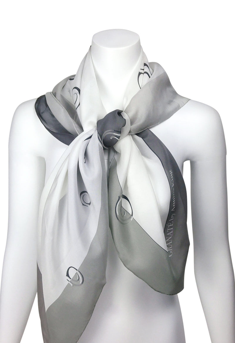 OMBRE Stripes and Fashion Drawing Silk Scarf – Granaté Prêt by Annina King