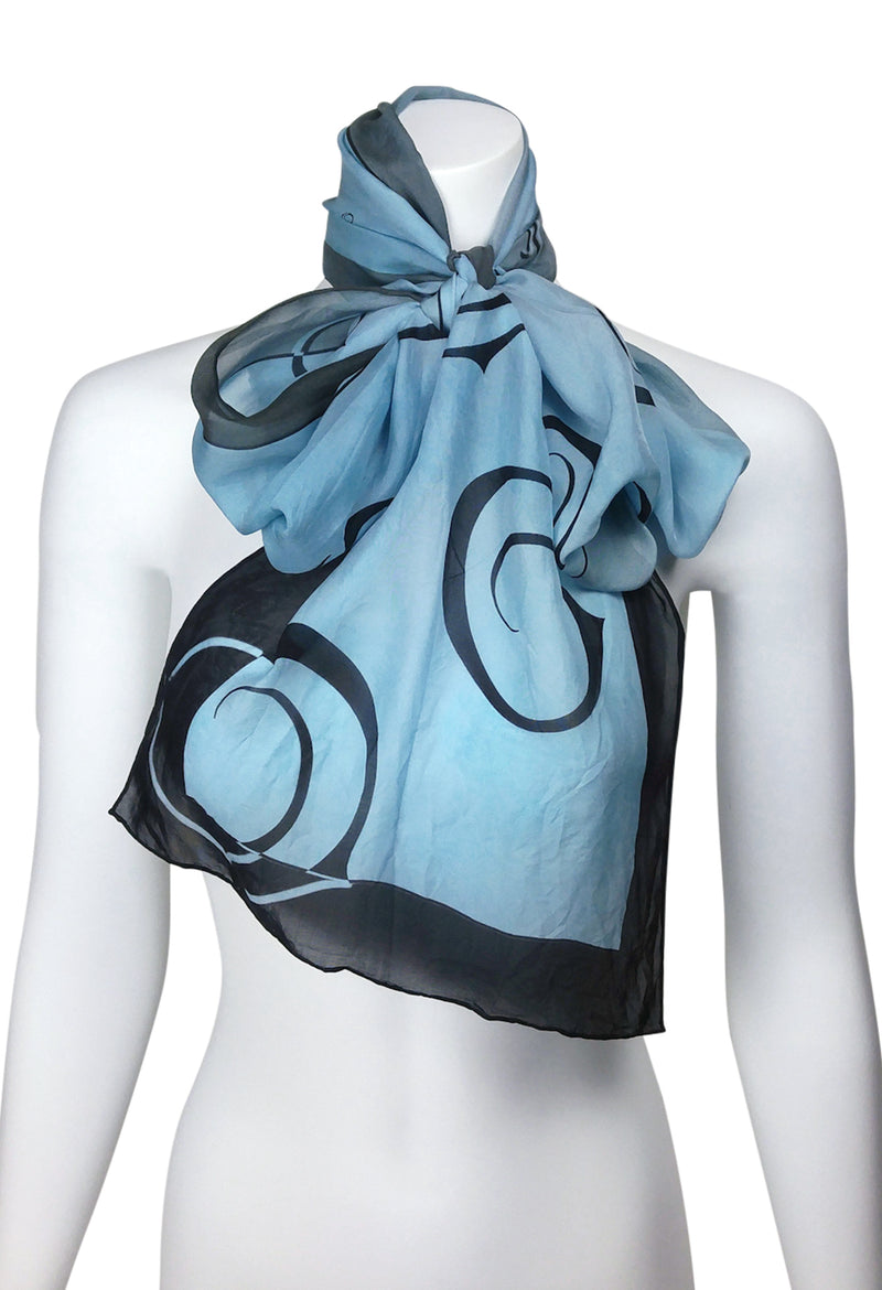OMBRE Stripes and Fashion Drawing Silk Scarf – Granaté Prêt by Annina King