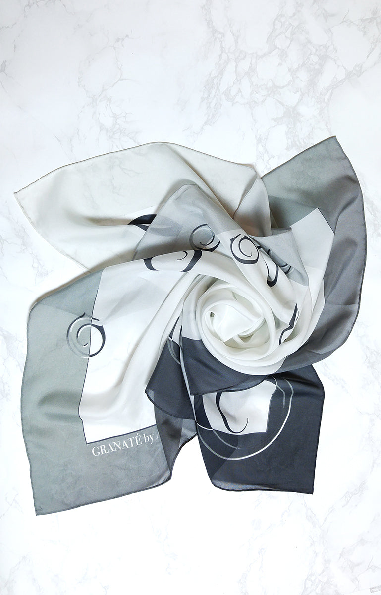 Long Ombre Logo Silk Scarf, more colours – Granaté Prêt by Annina King