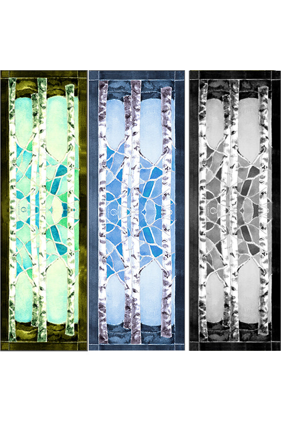 Stained Glass Birches Scarf : 4 Colourways