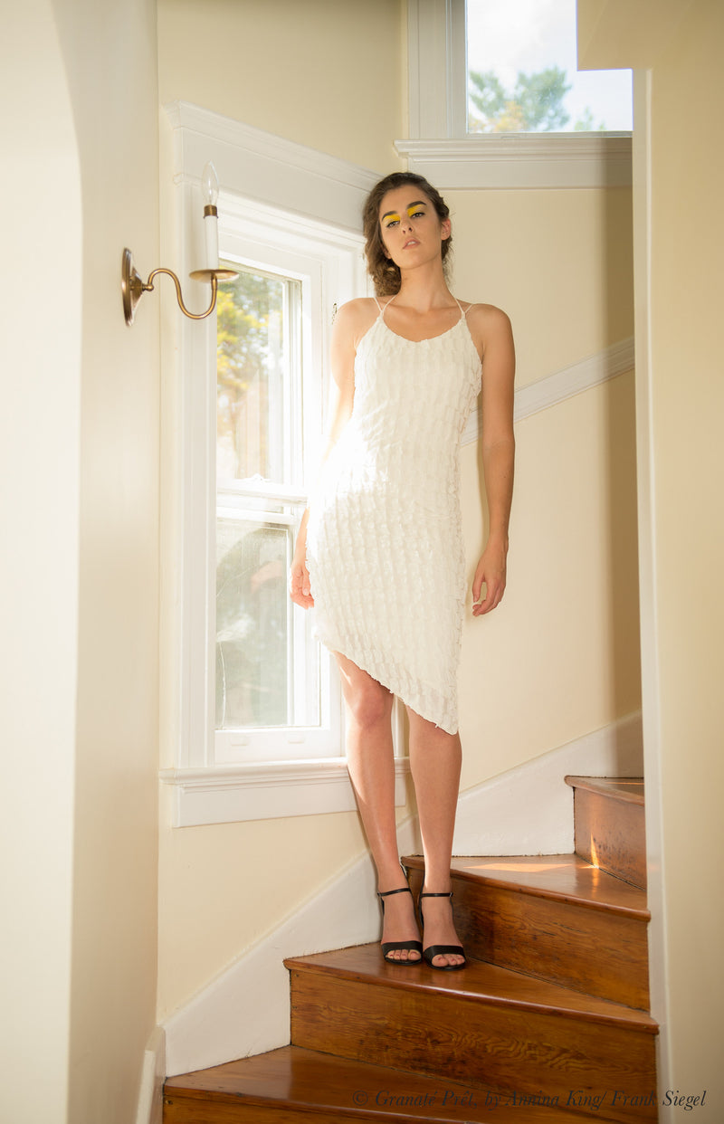LUXE LAYERS: Tendril Flutter Beaded Strap Dress